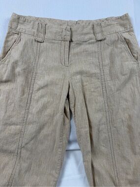 Studio Y Linen Blend Wide Leg Pants Beige Coastal Minimalist Size 16